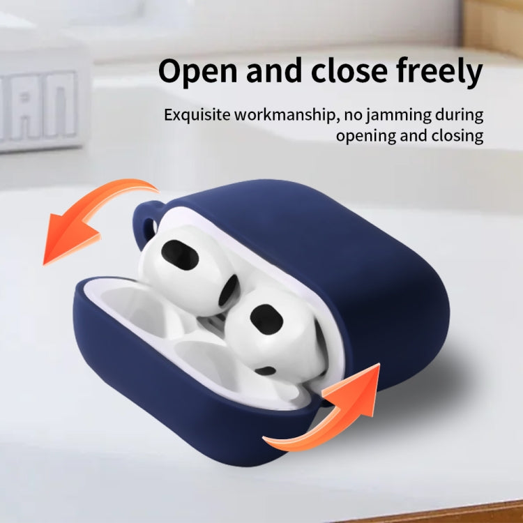 For AirPods 4 Silicone Earphone Protective Case with Hook(Galaxy Grey) - For AirPods 4 by buy2fix | Online Shopping UK | buy2fix