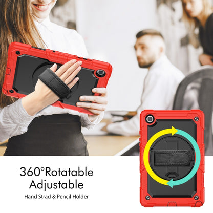 For Samsung Galaxy Tab A7 Lite T220 Silicone Hybrid PC Tablet Case with Shoulder Strap(Red) - Tab A7 Lite T220 / T225 by buy2fix | Online Shopping UK | buy2fix