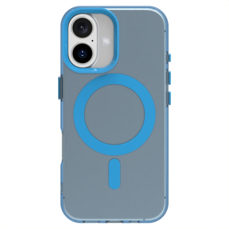 For iPhone 16 Candy Magsafe PC Hybrid TPU Phone Case(Blue) - iPhone 16 Cases by buy2fix | Online Shopping UK | buy2fix