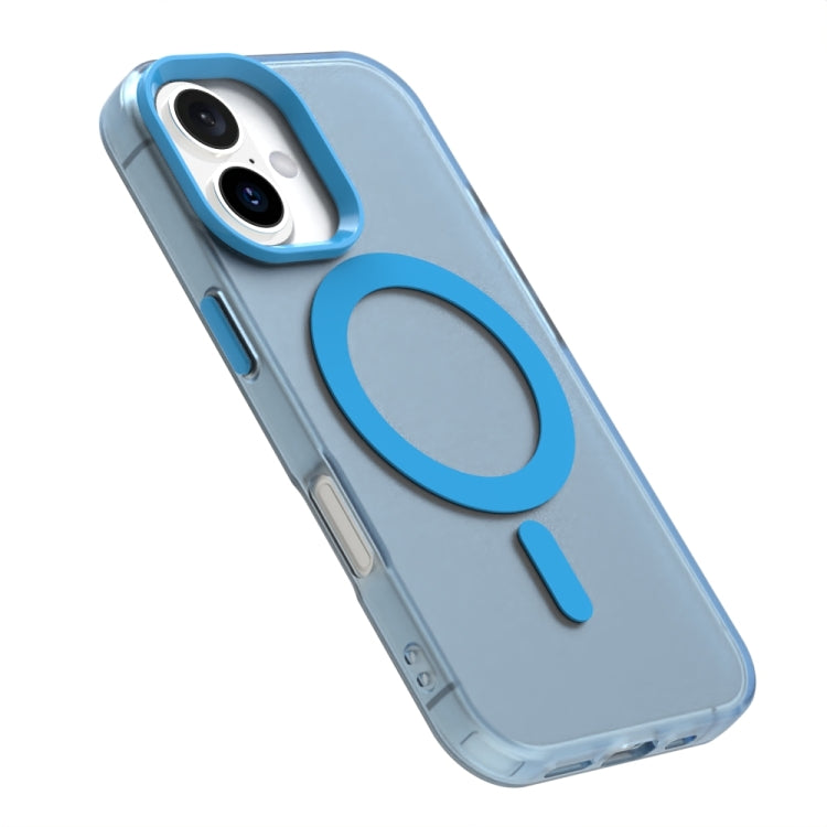 For iPhone 16 Candy Magsafe PC Hybrid TPU Phone Case(Blue) - iPhone 16 Cases by buy2fix | Online Shopping UK | buy2fix