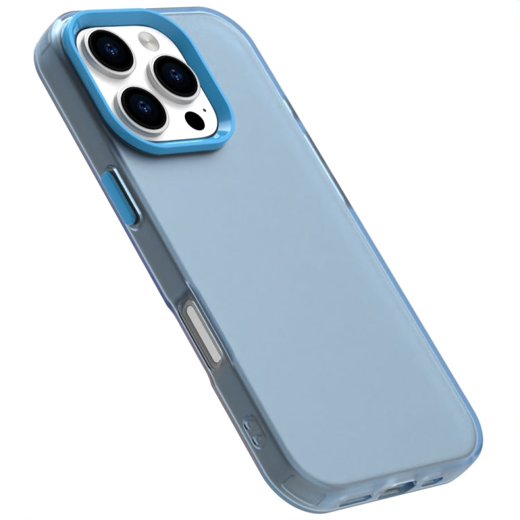 For iPhone 16 Pro Candy PC Hybrid TPU Shockproof Phone Case(Blue) - iPhone 16 Pro Cases by buy2fix | Online Shopping UK | buy2fix