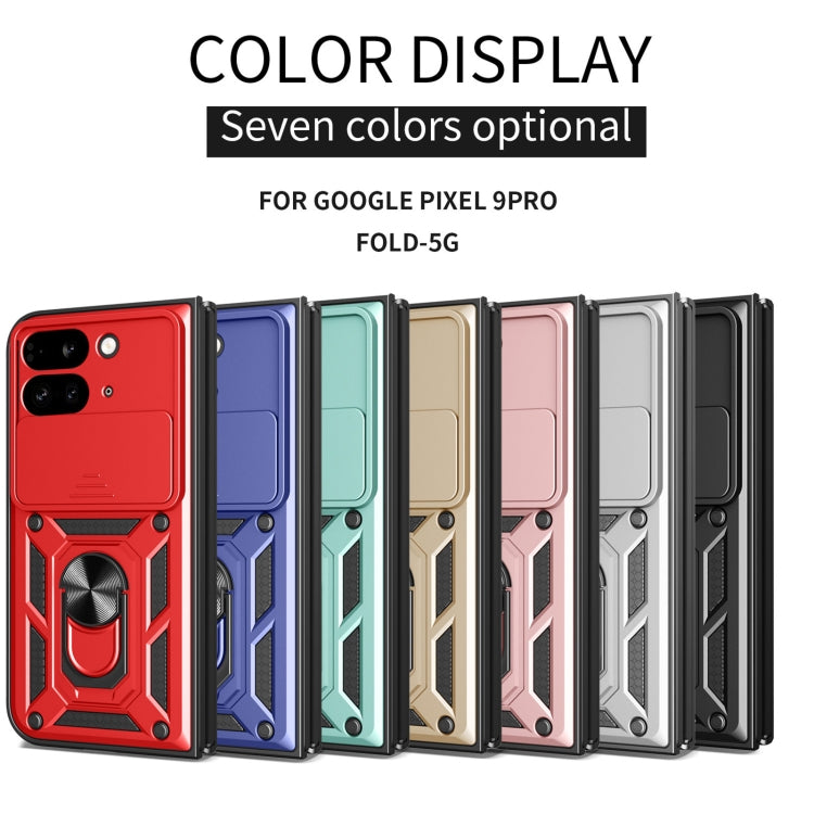 For Google Pixel 9 Pro Fold Sliding Camera Cover Design TPU+PC Phone Case(Silver) - Google Cases by buy2fix | Online Shopping UK | buy2fix