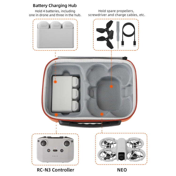 For DJI Neo Sunnylife Drone Batteries Kit Storage Case Box Suitcase(Black) - Cases & Bags by Sunnylife | Online Shopping UK | buy2fix