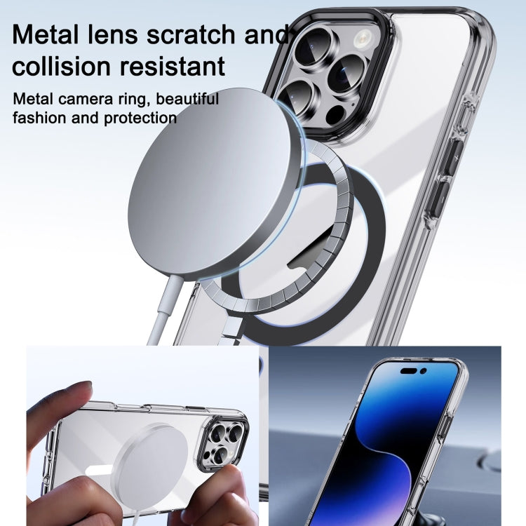 For iPhone 16 Pro Max Airbag PC Hybrid TPU Magsafe Phone Case(Clear Silver) - iPhone 16 Pro Max Cases by buy2fix | Online Shopping UK | buy2fix