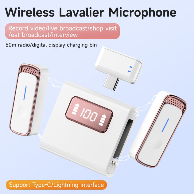 SX88 1 TX + 2 RX Smart Noise Reduction Lavalier Wireless Microphone, Specification:Type-C(Black) - Microphone by buy2fix | Online Shopping UK | buy2fix