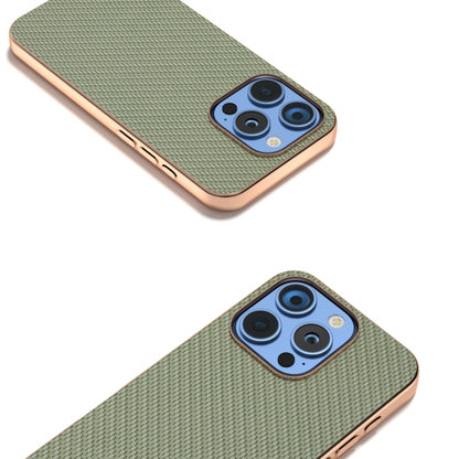 For iPhone 16 Pro Max Nano Electroplating Carbon Fiber Texture Phone Case(Green) - iPhone 16 Pro Max Cases by buy2fix | Online Shopping UK | buy2fix