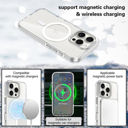 For iPhone 16 Pro Metal Buttons MagSafe Magnetic PC Hybrid TPU Phone Case(Transparent) - iPhone 16 Pro Cases by buy2fix | Online Shopping UK | buy2fix