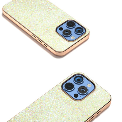 For iPhone 16 Pro Max Electroplating Frame Colorful Glitter Phone Case(Gold) - iPhone 16 Pro Max Cases by buy2fix | Online Shopping UK | buy2fix