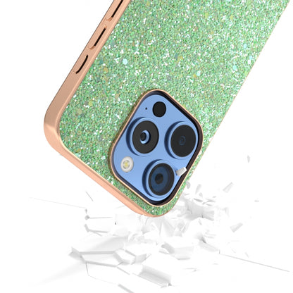 For iPhone 16 Pro Electroplating Frame Colorful Glitter Phone Case(Dark Green) - iPhone 16 Pro Cases by buy2fix | Online Shopping UK | buy2fix