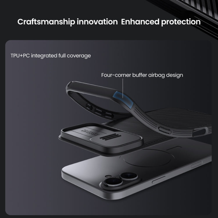 For iPhone 16 Plus NILLKIN CamShield Pro Magnetic PC Phone Case(Black) - iPhone 16 Plus Cases by NILLKIN | Online Shopping UK | buy2fix