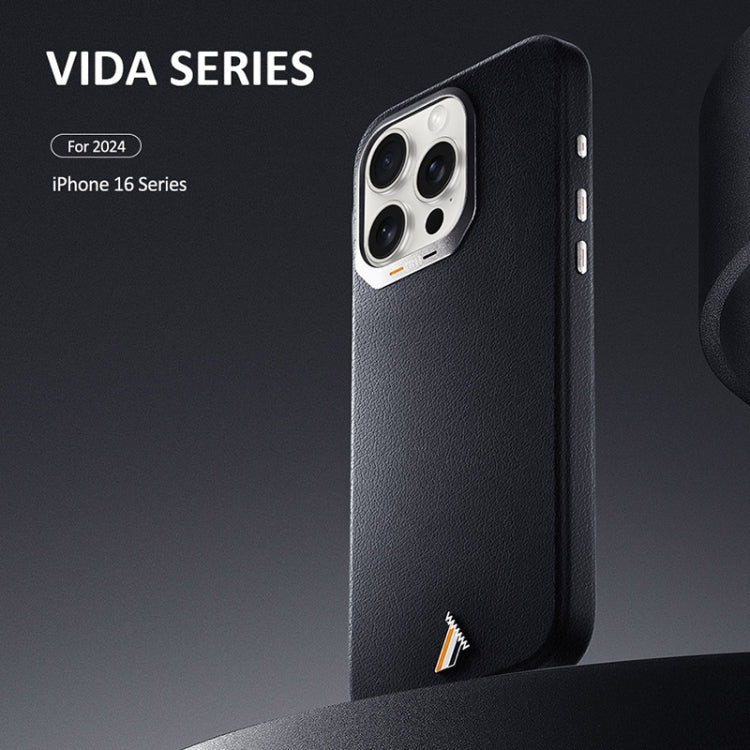 For iPhone 16 TGVIS VIDA Series MagSafe Magnetic PU Leather Phone Case(Silver Plaid) - iPhone 16 Cases by TGVIS | Online Shopping UK | buy2fix