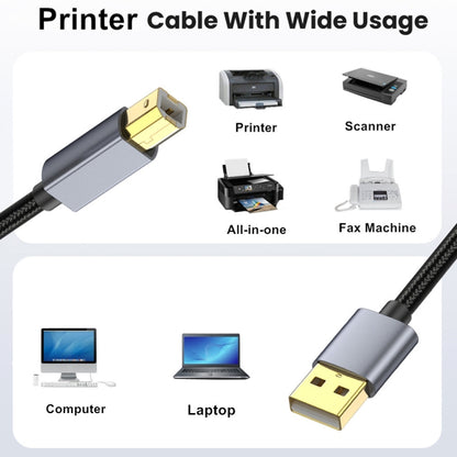 USB 2.0 A Male to B Male Square Port Printer Data Transmission Extension Cable, Length:5m - USB Cable by buy2fix | Online Shopping UK | buy2fix