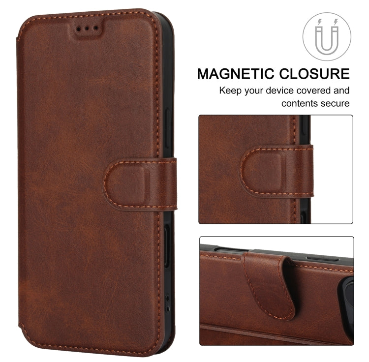 For iPhone 16 Pro Shockproof PU + TPU Leather Phone Case(Brown) - iPhone 16 Pro Cases by buy2fix | Online Shopping UK | buy2fix