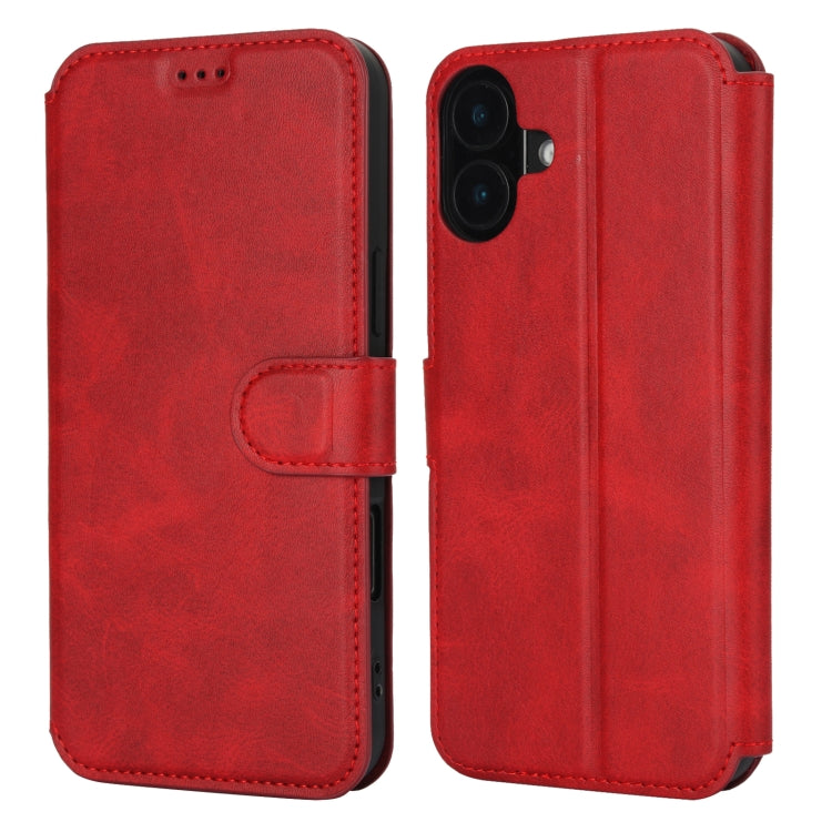 For iPhone 16 Plus Shockproof PU + TPU Leather Phone Case(Red) - iPhone 16 Plus Cases by buy2fix | Online Shopping UK | buy2fix