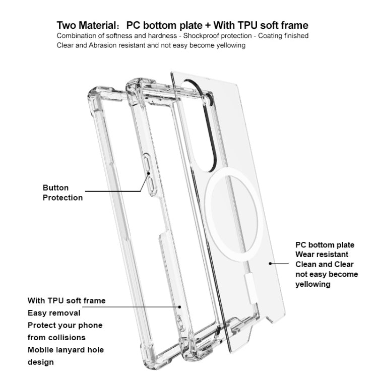 For Samsung Galaxy Z Fold6 IMAK Space Shield PC + TPU Airbag Shockproof MagSafe Phone Case(Transparent) - Galaxy Z Fold6 5G Cases by imak | Online Shopping UK | buy2fix