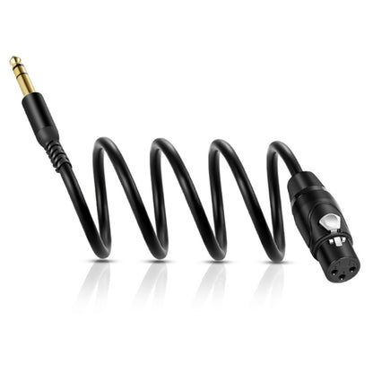 6.35mm to XRL Canon Female Dual Channel Microphone Audio Cable, Length:1m(Black) - Microphone Audio Cable & Connector by buy2fix | Online Shopping UK | buy2fix