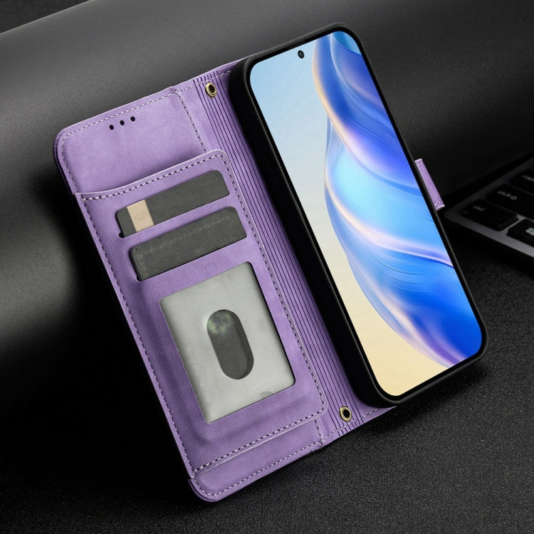 For iPhone 16 Multi-Card Slots Zipper Wallet Leather Phone Case(Purple) - iPhone 16 Cases by buy2fix | Online Shopping UK | buy2fix