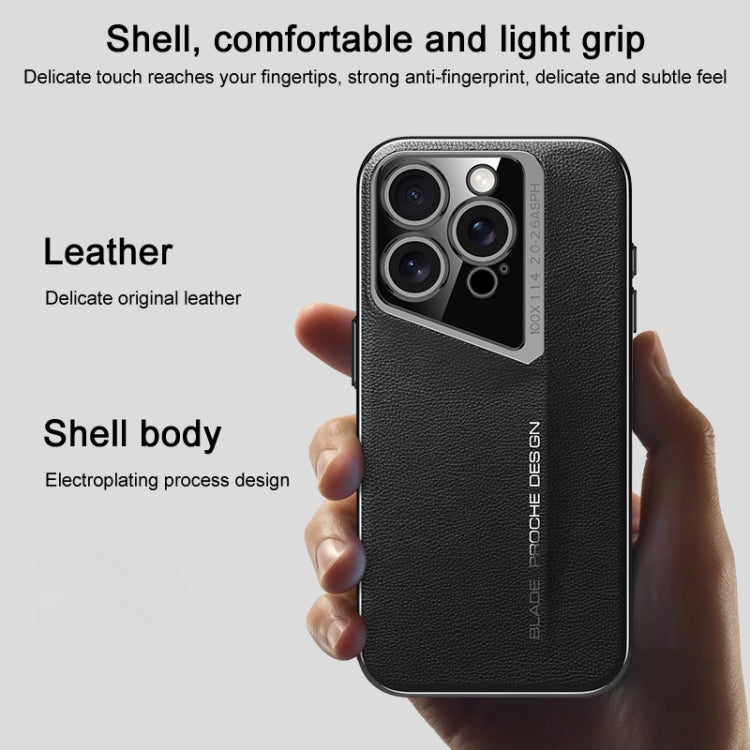 For iPhone 16 Pro J-20 Leather Skyline Design Full Coverage Phone Case(White) - iPhone 16 Pro Cases by buy2fix | Online Shopping UK | buy2fix