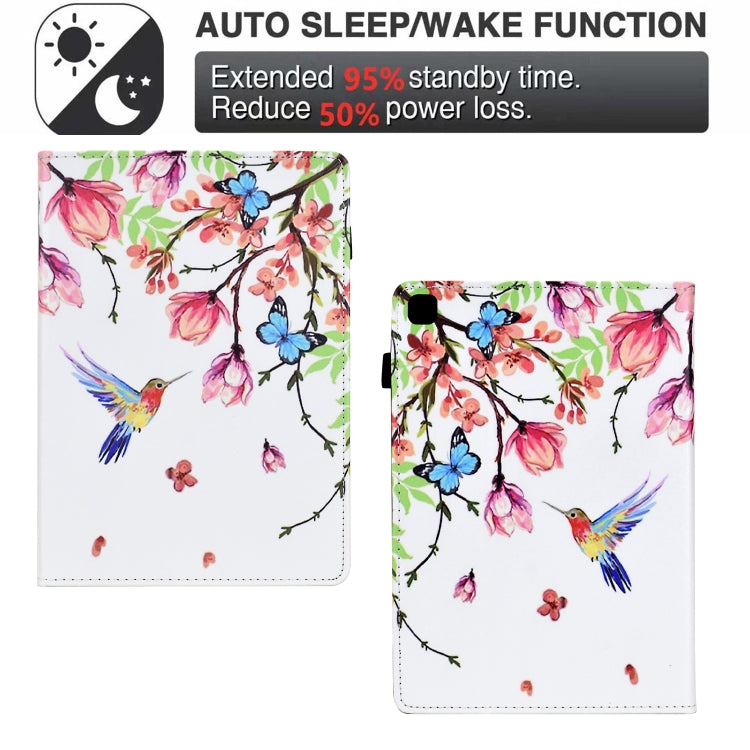 For Samsung Galaxy Tab S5e Painted Pattern Leather Tablet Case(Flowers Bird) - Tab S5E 10.5 T720 / T725 by buy2fix | Online Shopping UK | buy2fix