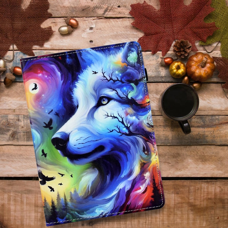 For iPad Air 11 2024 Painted Pattern Leather Tablet Case(Star Wolf) - iPad Air 11 2024 Cases by buy2fix | Online Shopping UK | buy2fix