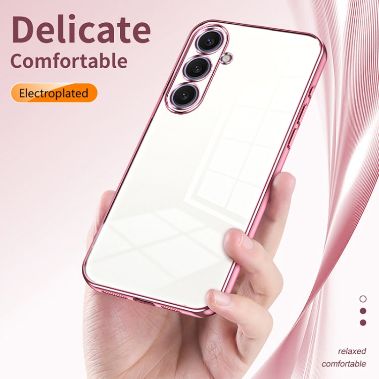 For Samsung Galaxy S25+ 5G Transparent Plating Fine Hole Phone Case(Purple) - Galaxy S25+ 5G Cases by buy2fix | Online Shopping UK | buy2fix