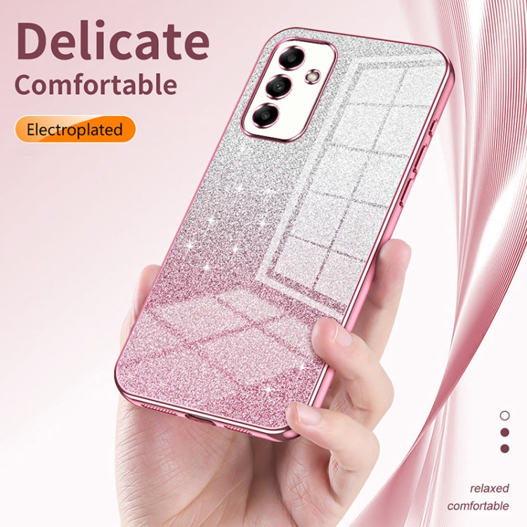 For Samsung Galaxy S25 5G Gradient Glitter Powder Electroplated Phone Case(Pink) - Galaxy S25 5G Cases by buy2fix | Online Shopping UK | buy2fix