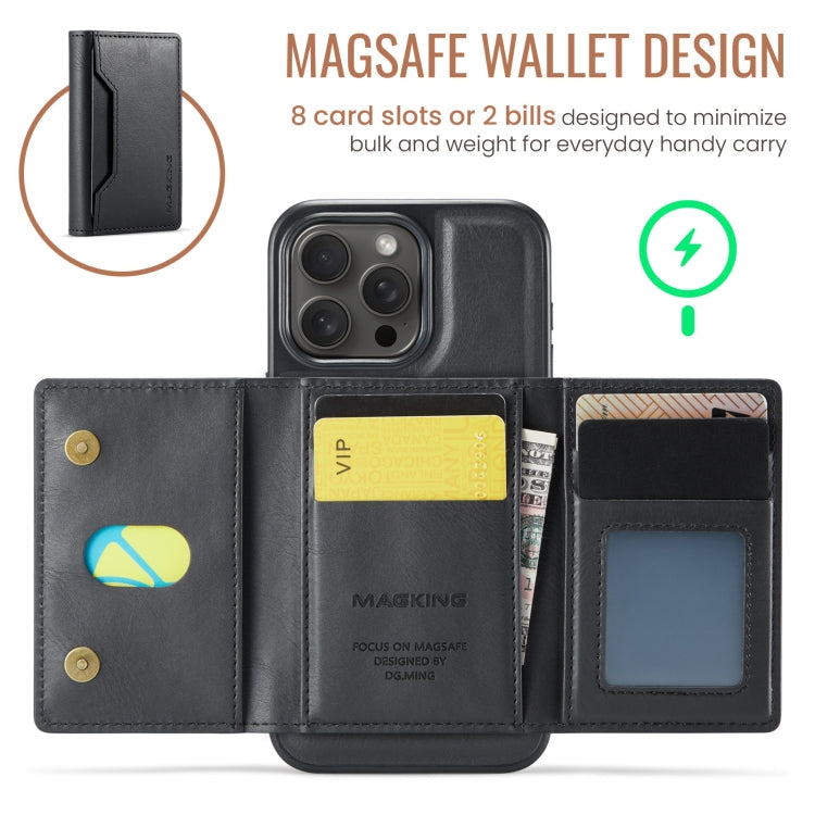 For iPhone 15 Pro Max DG.MING MAGKING-K2 Series MagSafe RFID Card Bag Detachable Phone Case(Black) - iPhone 15 Pro Max Cases by DG.MING | Online Shopping UK | buy2fix