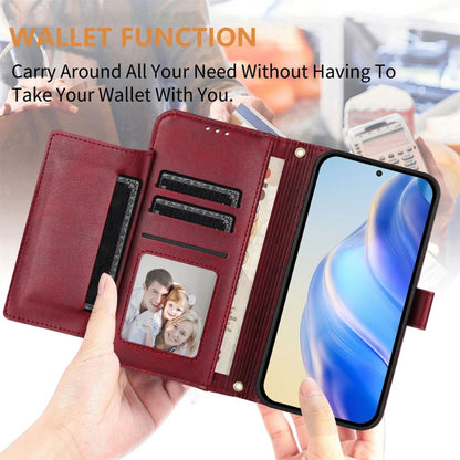 For Oneplus 11 Multi-Card Slots Zipper Wallet Leather Phone Case(Dark Red) - OnePlus Cases by buy2fix | Online Shopping UK | buy2fix