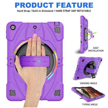 For iPad 9.7 2018 / 2017 / Air 2 Bat Hand Grip Turntable Stand Tablet Case(Purple Black) - iPad 9.7 (2018) & (2017) Cases by buy2fix | Online Shopping UK | buy2fix