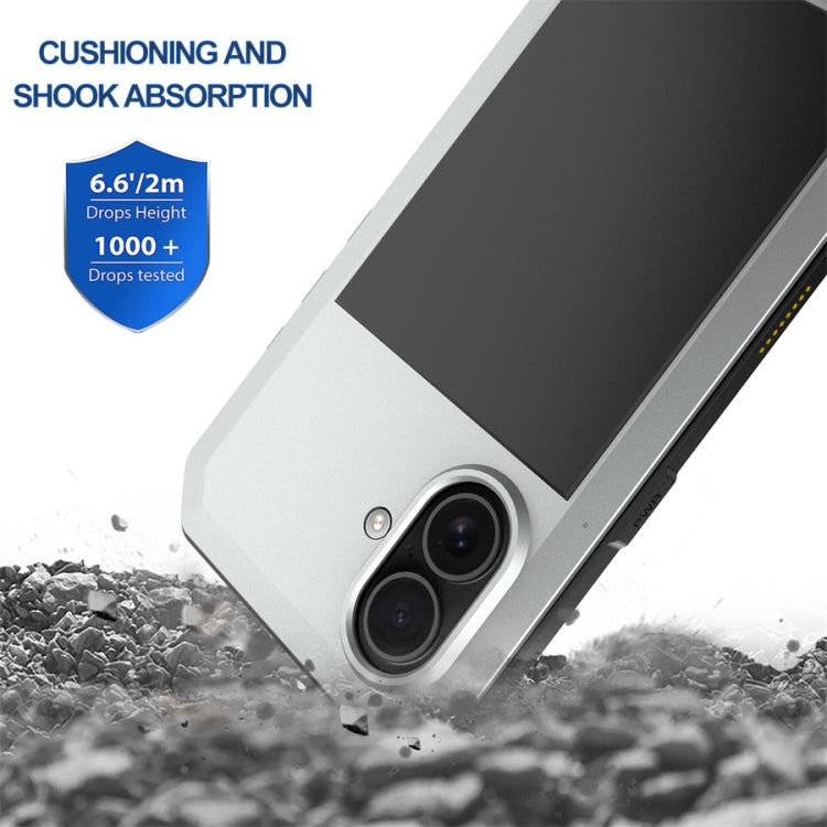 For iPhone 16 Shockproof IP54 Life Waterproof Phone Case(Silver) - iPhone 16 Cases by buy2fix | Online Shopping UK | buy2fix