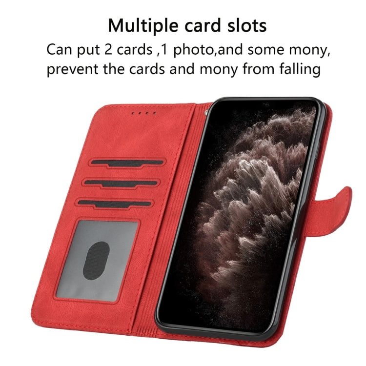 For Samsung Galaxy S25 5G Cubic Skin Feel Flip Leather Phone Case(Red) - Galaxy S25 5G Cases by buy2fix | Online Shopping UK | buy2fix