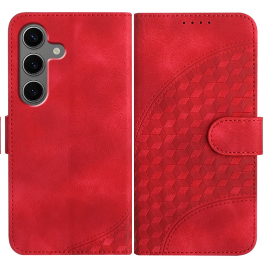 For Samsung Galaxy S25+ 5G YX0060 Elephant Head Embossed Phone Leather Case with Lanyard(Red) - Galaxy S25+ 5G Cases by buy2fix | Online Shopping UK | buy2fix