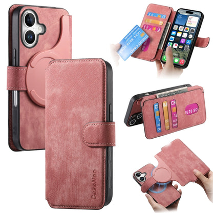 For iPhone 16 CaseNeo MagSafe RFID Anti-theft Retro Leather Phone Case(Pink) - iPhone 16 Cases by CaseNeo | Online Shopping UK | buy2fix