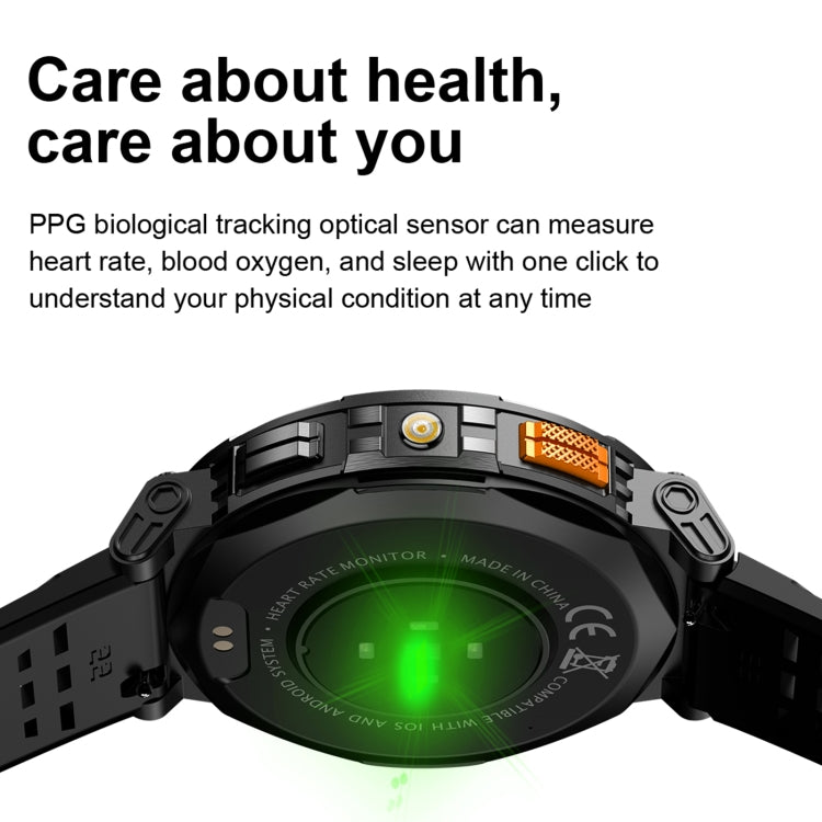 LEMFO K66 1.85 inch Bluetooth Call Smart Watch, Support Heart Rate / Blood Oxygen(Orange) - Smart Watches by LEMFO | Online Shopping UK | buy2fix