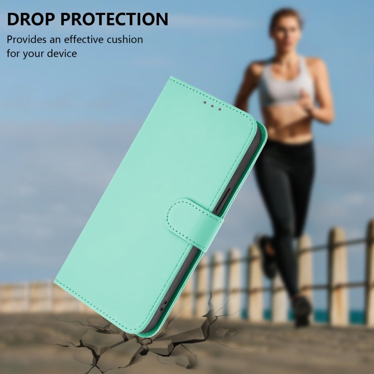 For Sony Xperia 5 VI 2024 Skin Feel Solid Color Leather Phone Case with Lanyard(Mint Green) - Sony Cases by buy2fix | Online Shopping UK | buy2fix