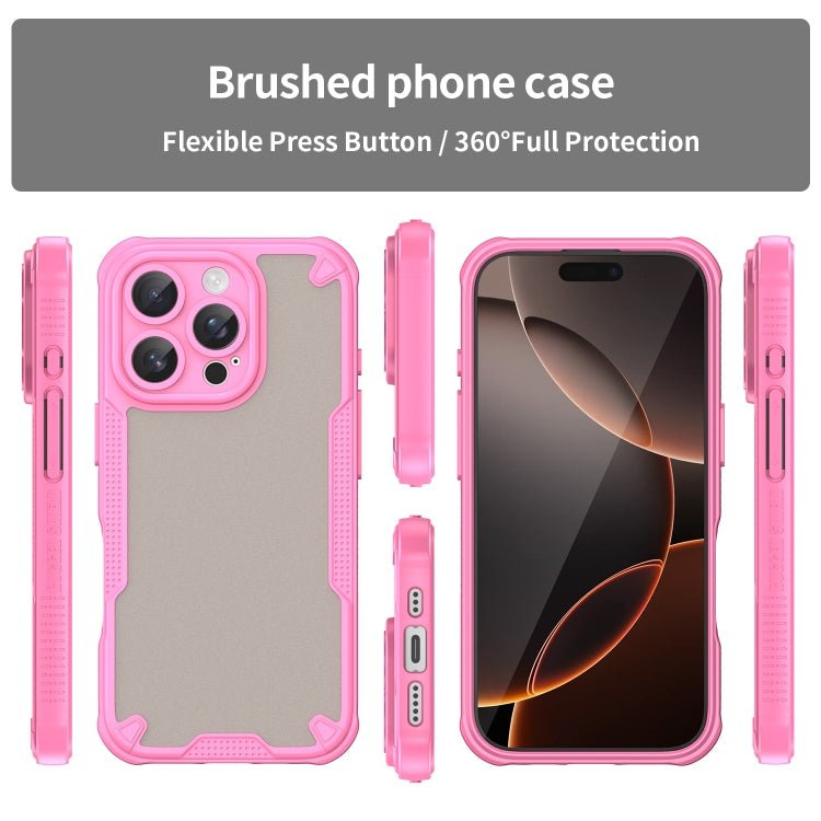 For iPhone 16 Pro Max Armor Glaze PC Hybrid TPU Phone Case(Pink) - iPhone 16 Pro Max Cases by buy2fix | Online Shopping UK | buy2fix