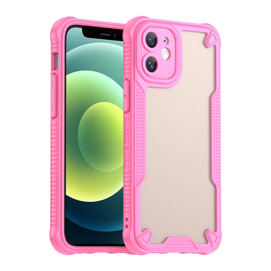 For iPhone 12 Armor Glaze PC Hybrid TPU Phone Case(Pink) - iPhone 12 / 12 Pro Cases by buy2fix | Online Shopping UK | buy2fix