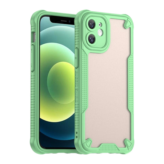 For iPhone 12 Armor Glaze PC Hybrid TPU Phone Case(Green) - iPhone 12 / 12 Pro Cases by buy2fix | Online Shopping UK | buy2fix