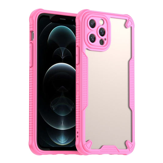 For iPhone 12 Pro Max Armor Glaze PC Hybrid TPU Phone Case(Pink) - iPhone 12 Pro Max Cases by buy2fix | Online Shopping UK | buy2fix