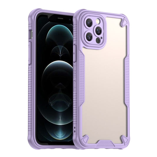 For iPhone 12 Pro Max Armor Glaze PC Hybrid TPU Phone Case(Purple) - iPhone 12 Pro Max Cases by buy2fix | Online Shopping UK | buy2fix