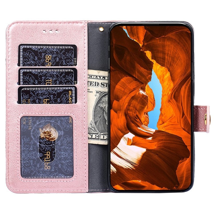 For iPhone 16 Pro Max Zipper Bag Leather Phone Case(Rose Gold) - iPhone 16 Pro Max Cases by buy2fix | Online Shopping UK | buy2fix