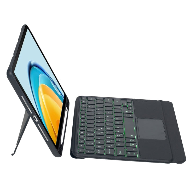 For Matepad SE 10.4 2023 Detachable Backlit Bluetooth Keyboard Leather Case with Touchpad(Black) - Huawei Keyboard by buy2fix | Online Shopping UK | buy2fix