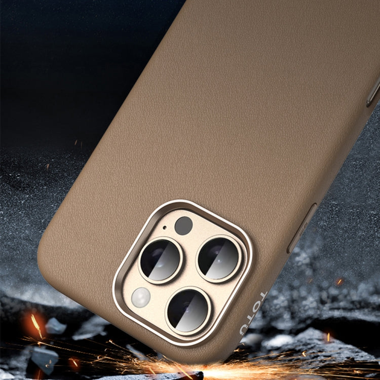 For iPhone 16 Pro TOTU PC-17 Mulsanne Series Plain Leather MagSafe Magnetic Phone Case(Titanium) - iPhone 16 Pro Cases by TOTUDESIGN | Online Shopping UK | buy2fix