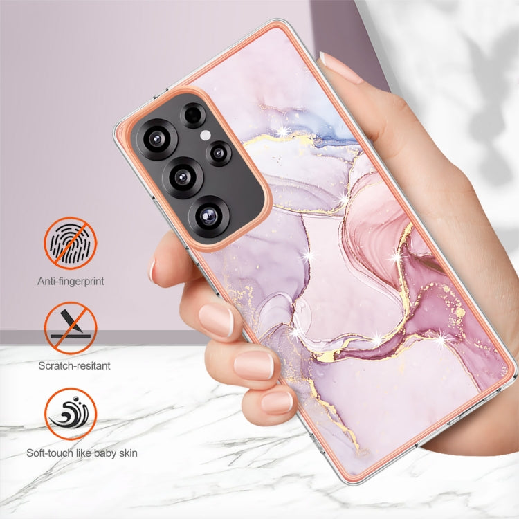 For Samsung Galaxy S25 Ultra 5G Electroplating Marble Pattern Dual-side IMD TPU Shockproof Phone Case(Rose Gold 005) - Galaxy S25 Ultra 5G Cases by buy2fix | Online Shopping UK | buy2fix