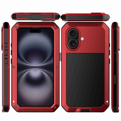 For iPhone 16 Plus RedPepper Triple-proof Metal Phone Case(Red) - iPhone 16 Plus Cases by RedPepper | Online Shopping UK | buy2fix