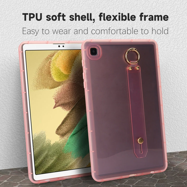 For Samsung Galaxy Tab S9 / S8 / S7 Wristband Holder PC Hybrid TPU Soft Tablet Case(Pink) - Galaxy Tab S9 Cases by buy2fix | Online Shopping UK | buy2fix