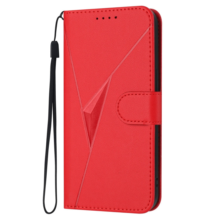 For OnePlus 12 Triangle Pattern Buckle Clasp Leather Phone Case(Red) - OnePlus Cases by buy2fix | Online Shopping UK | buy2fix