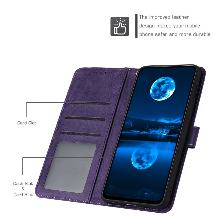 For Samsung Galaxy S25 / S24 5G Solid Calf Texture Flip Leather Phone Case(Purple) - Galaxy S25 5G Cases by buy2fix | Online Shopping UK | buy2fix