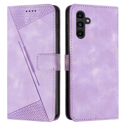 For Samsung Galaxy S25 / S24 5G Dream Triangle Leather Phone Case with Long Lanyard(Purple) - Galaxy S25 5G Cases by buy2fix | Online Shopping UK | buy2fix