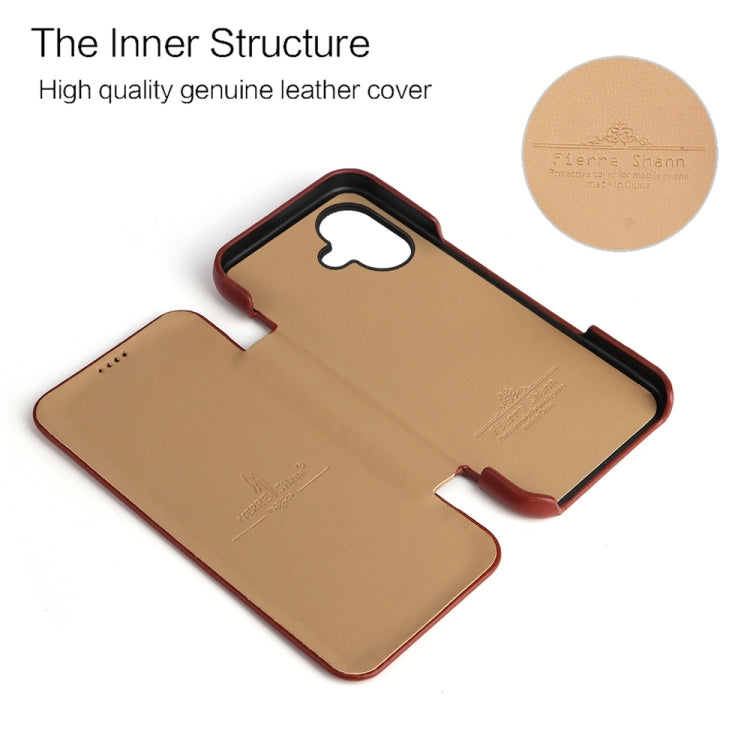 For iPhone 16 Fierre Shann Top Layer Cowhide Business Magnetic Leather Phone Case(Brown) - iPhone 16 Cases by FIERRE SHANN | Online Shopping UK | buy2fix